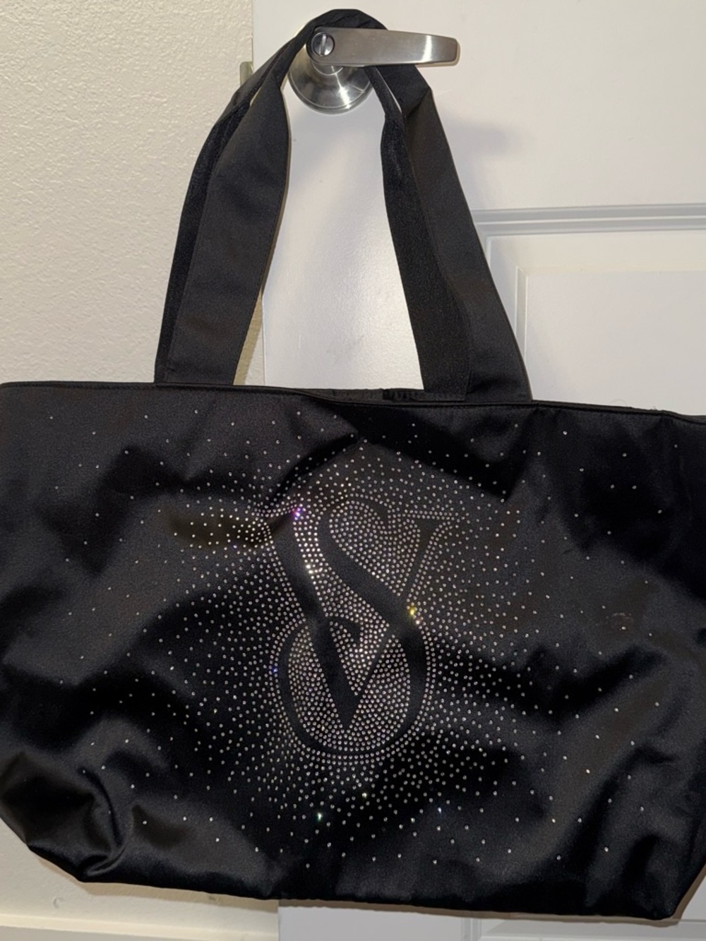 Victoria's Secret Black Tote with Crystal VS Logo